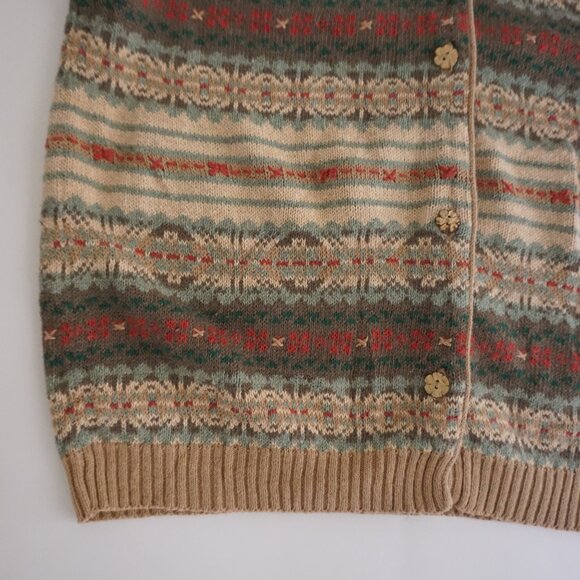 Vintage Woolrich Fair Isle Knit Sweater Vest Cabincore Cottagecore M - Picture 6 of 8